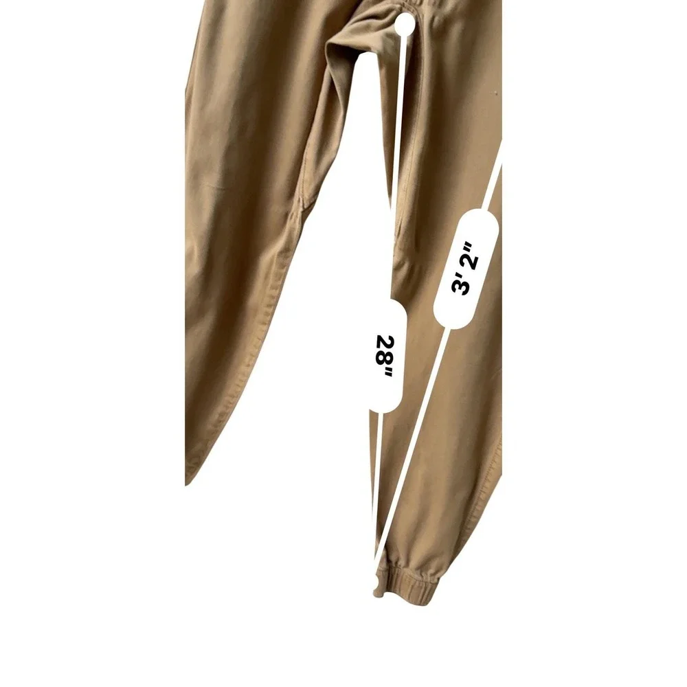 Hollister Men's Jogger Pants Sz S Tan Drawstring Elastic Waist Casual Streetwear